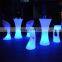 outdoor PE plastic led lighted furniture bar rgb color flashing led table and chiars event led furniture funny bar stool rentals