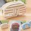 Canvas Cosmetic Makeup Bag Navy Style Stripe Pencil Case
