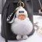 D88Sleeping Baby Doll Keychain Flower Pompom Rabbit Fur Ball Key Chain Fluffy Car Keyring Bag's Key Ring