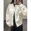 Women's loose fit cotton pilot jacket white spring new product