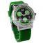 FT1602 Green plastic strap 2015 3 atm waterproof quartz three eyes watch