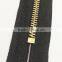 #5 gold color brass zipper for leather bags