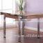 modern design mdf glass top dining table extendable