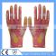 CE EN420 approved 13g flowery printed poly glove coated nitrile for General handing