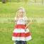 2016 hot sale stripes sleeveless 4th of July summer wear baby girls boutique outfits
