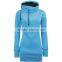 100% cotton high neck sweatshirt fleece hoodie for women