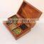 2016 wholesale FSC Custom Logo Antique Wooden Spice Box Compartment Boxes