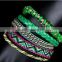 Green weave magnetic bracelet jewelry set by handmade