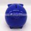 plastic blue piggy bank money box for kids