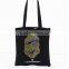 100% Cotton Canvas Shopping Bag Black Environmental Hand Carry Canvas Bag