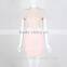 oem wholesale pink color slim fashion midi dress, manufactory made dress