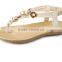 CX297 2017 summer ladies thong sandals with ornaments