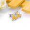 Unique gold leaf jewelry with stainless steel magnetic clip on earrings