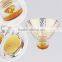 Wide Mouth Salad Bowl Food Container Thick Bottom and Decals on Top Crystal Material Bowl