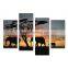 Elephants sunset wholesale canvas art print for decor painting