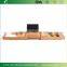 100% Bamboo Bathtub Caddy with Extendable Sides, Cellphone Tray & Integrated Wineglass Holder