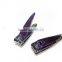 Carbon Steel Nail Clipper With Purple Color Electropherosis