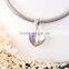 S050 S925 Secret Love Engraved Logo Custom Heart Bead,Pave Pink Zircon Slipped Charm