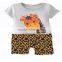 Children's clothing leopard print animal romper short-sleeve baby boys girls romper