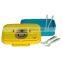 Bpa free plastic lunch box with fork and spoon/bento plastic lunch box