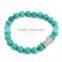 Vogue Jewelry Tibetan Silver Bracelet Turquoise Bead Chain Rhinestone Bangle