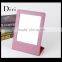 High-end vanity cosmetic mirror with leather finish