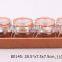 4pcs glass spice jar set in a paper tray