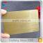 Custom printed brushed credit card size standard gold stainless steel metal business card