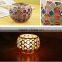 Handmade Colorful Red / Green Mosaic Ball Tealight Glass Candle Holder