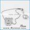 Micro pave jewelry bracelet little bear charm silver zircon bracelet