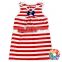 4th Of July Race Back Girls T- shirt Red Stripe And Star Bowknot Mum And Baby Tank Tops