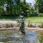 modern art sculpture metal craft woman fountain statue for garden