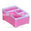 Plastic Cosmetic Organizer Pink Display Case Box Office Desk Dividers Storage Box