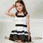 hot summer black and white casual dress mother and daughter clothing sets