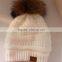 Myfur Wholesale Custom Made Real Fur Pom Winter Hat Women Fur Ball Knit Hat