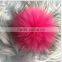 2017 Hot Pink Raccoon Fur Pom for Beanie Fluffy Bobbles Hat Accessories