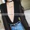 B33788A Autumn fashion deep V lace sleeve Cheap sexy bodysuit