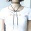 Fashion chocker long Suede Fabric necklaces choker necklace with metal
