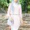 Hotsale Summer Pink ladies Muslim Blouses Elegant Design Islam Blouse Beautiful Elegant Knit Blouses