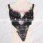 Aidocrystal handmade sexy club dance rave custom stylish black feather crystal party wear lace bra set for ladies