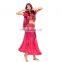 BestDance Belly Dance Costume Set Indian Dance Shiny Bells Top Highlights Skirt