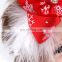 Holiday baby accessory jewelry wholesale Christmas red bow with feather headband