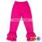 Brown Solid Color Boutique kids Ruffle Leggings fashion design Wholesale Kids Cotton Ruffle Pants set