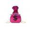 Dollar Shape laser shoulder bags crossbody girls mini cute gold chain handbags purses ladies money bag