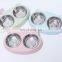 Stainless steel double bowl thickened high quality  pet bowl