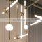 Modern Simple Nordic decorative light cylinder linear LED chandelier pendant light