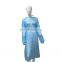 Non Woven Waterproof PP PE Hospital Medical Isolation Gowns Protective Coverall Elastic Cuff Disposable Non Woven Long Sleeve