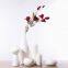 Biscuit Firing Modern Simple Style White Hand Kerf Geometry Ceramic Vase For Living Room