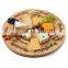 Hot selling Bamboo Wine Pairing Round Serving Tray, Rotating Kitchen Cheese Board And Knife Set For Lazy Susan