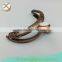 Love deep bronze purse semicircle metal frame with two white beads